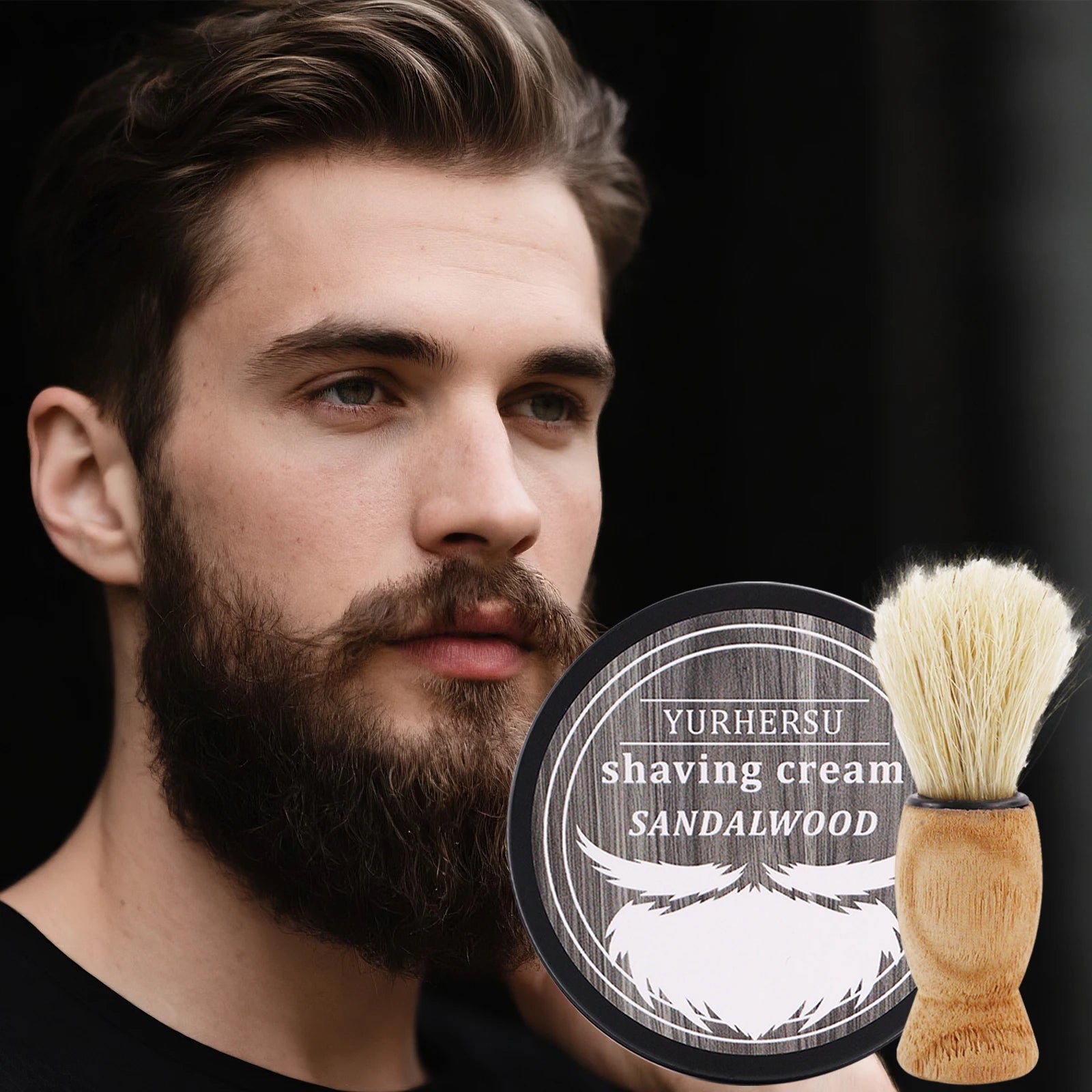 YURHERSU Sandalwood Shaving Soap 80g – Natural Glycerin for Men Shaving Soap Oasis Select Default Title
