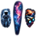 3-Pack Galaxy Temporary Tattoos – Planets, Astronauts & Space