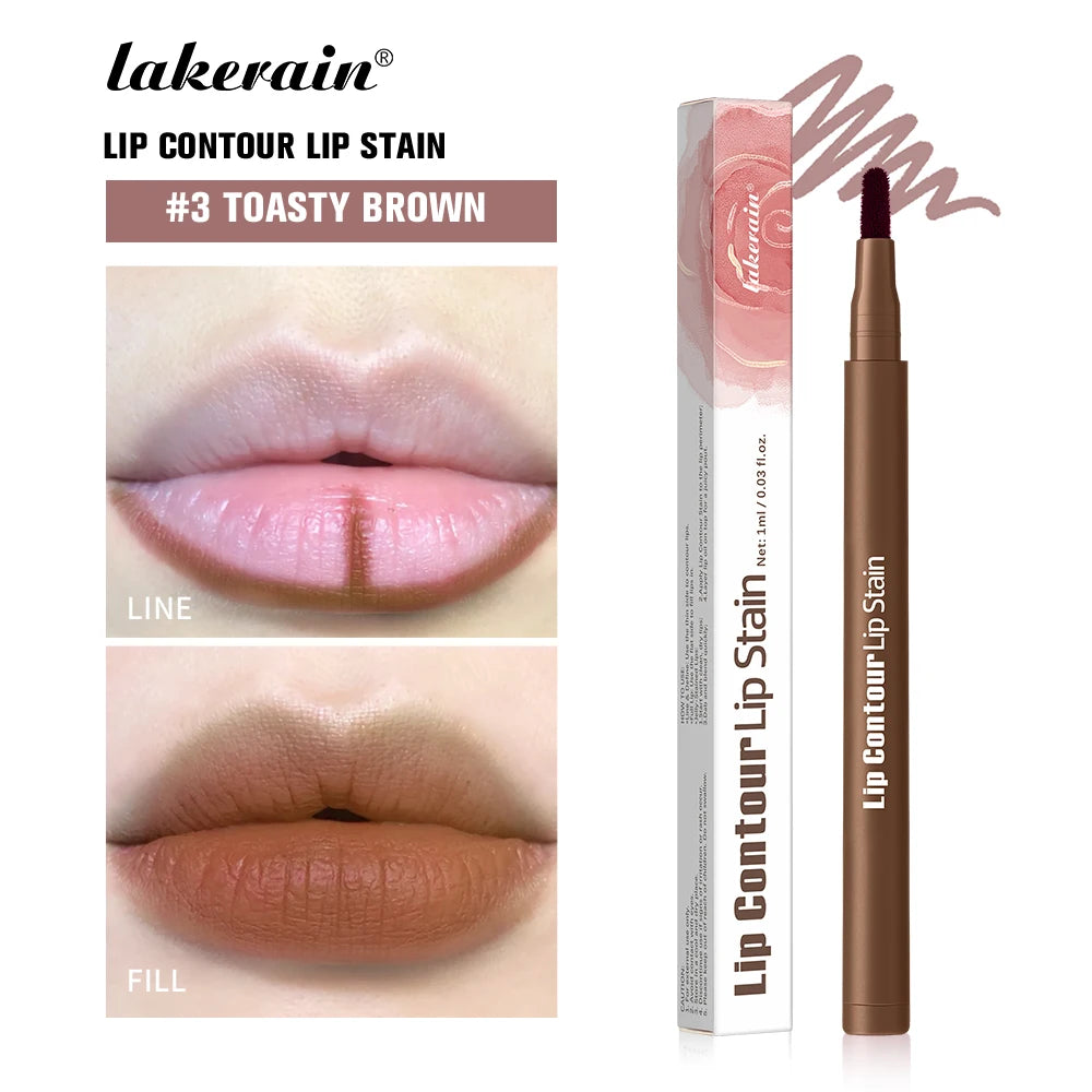 Lakerain Lip Liner Pencil Ballpoint Felt Tip Transfer-proof Lip Liner Stain Smudge-proof Waterproof Lip Liners Natural Makeup Oasis Select 3 Toasty Brown