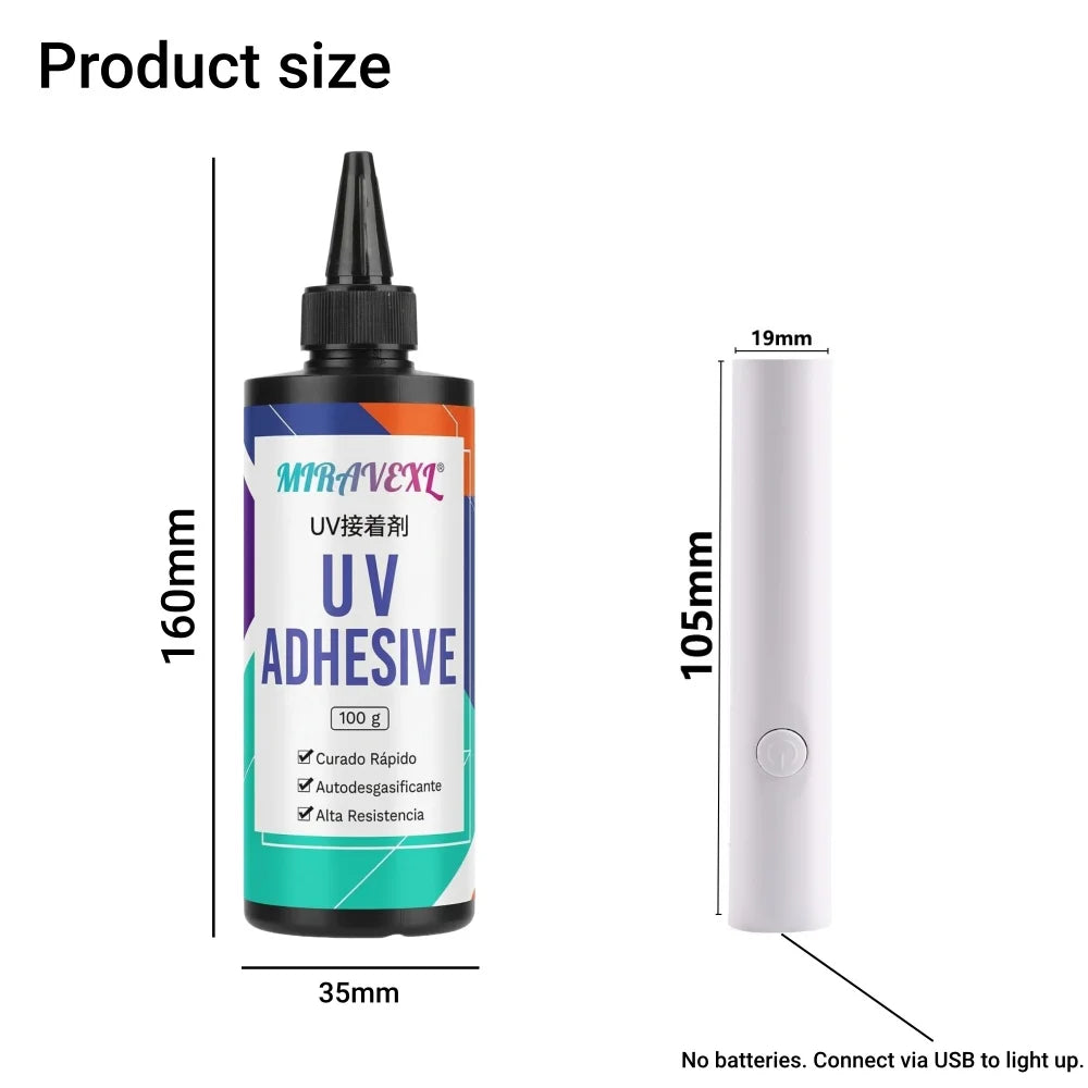Clear UV Resin Kit With Upgraded Flashlight Fast Curing Hard Epoxy Glue For Jewelry Making Glass Plastic Craft & DIY Repair Tool Oasis Select