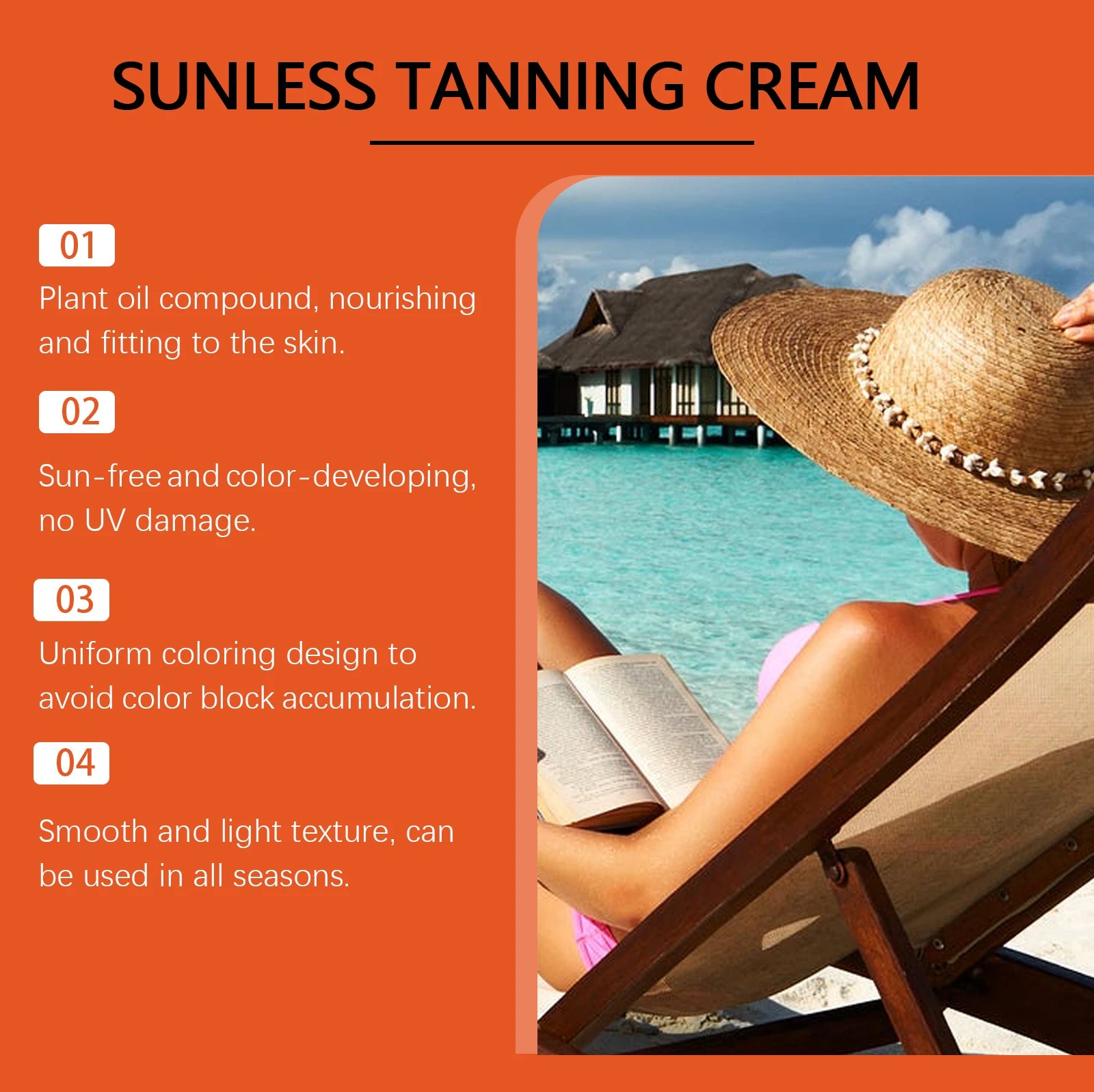 WIYUN Sunless Self Tanner Cream – Natural Bronze Glow 50g Self Tanner Cream Oasis Select