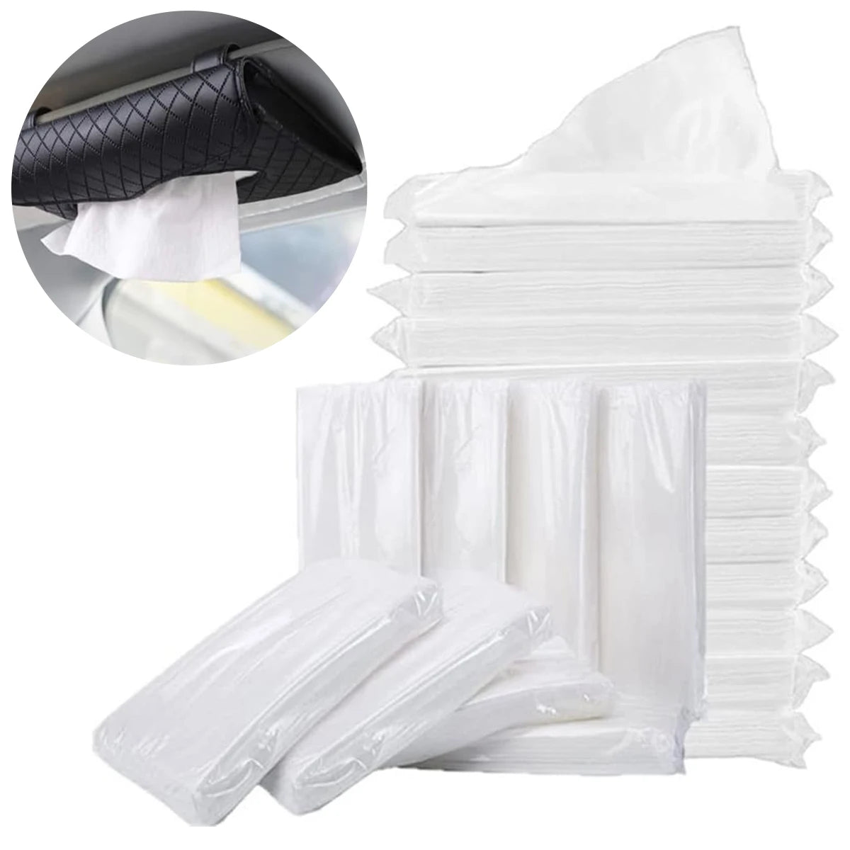 4/7/14 Packs Car Tissue Refill – 50 Sheets/Pack Soft Travel Facial Tissues for Purse & Auto, Compact Disposable Pack Paper Towel Oasis Select