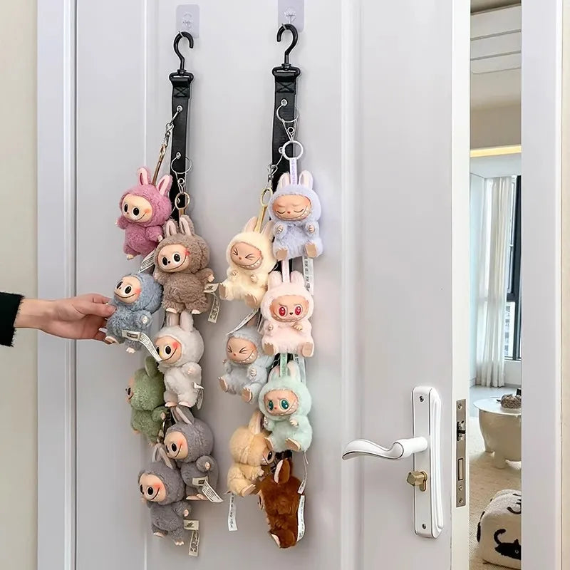 8-Clip Wall Hanging Doll Storage Rack | Door Hook Organizer