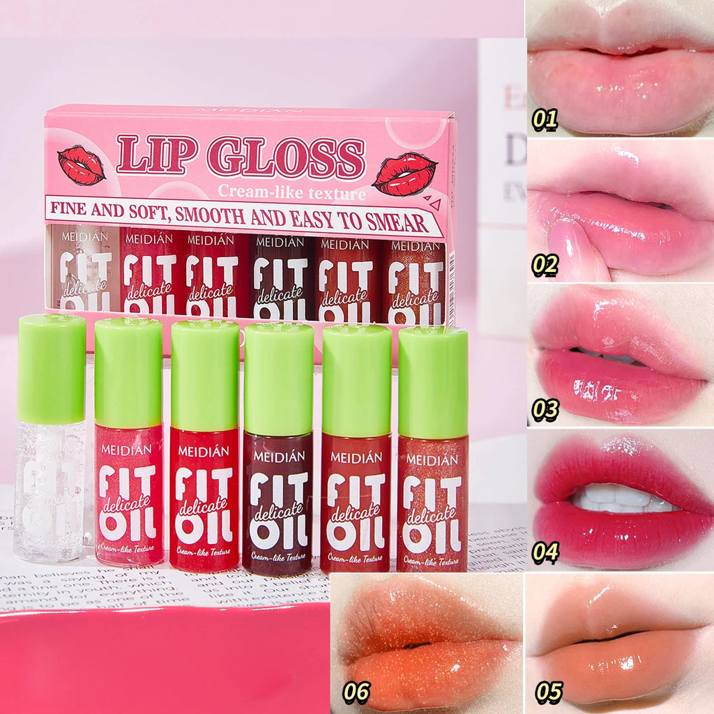 6-Pack Berry Lip Oil Set – Moisturizing, Brightening & Waterproof Lip Oil Set Oasis Select 6pcs