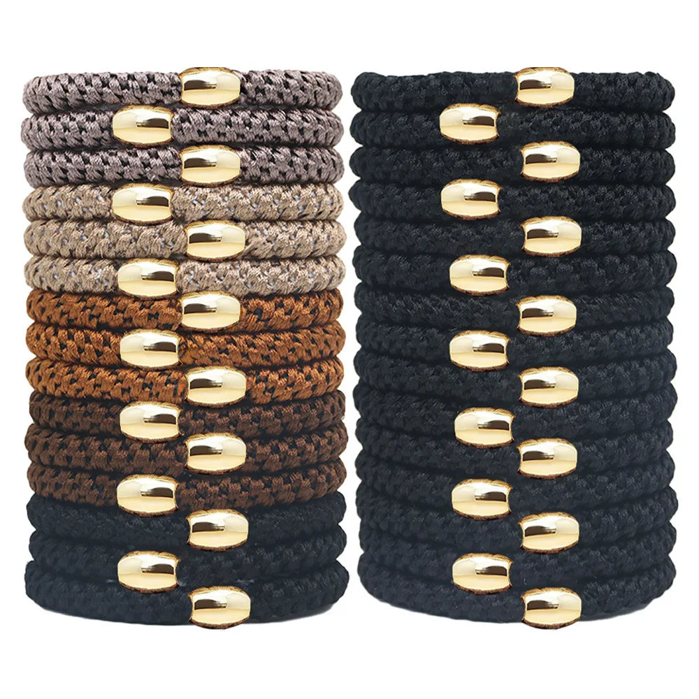 10pcs 5mm Black Mix Elastic Hair Ties Hair Bands No Damage Soft Ponytail Holders Hair Accessories for Girls Women Oasis Select