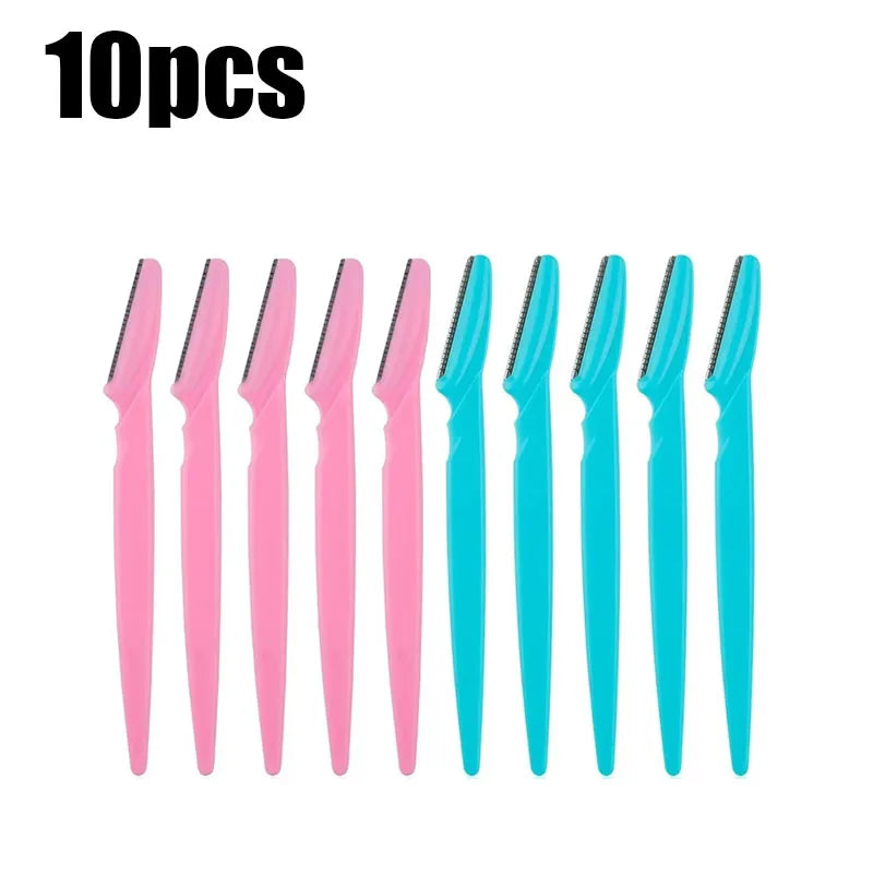 5/10Pcs Eyebrow Trimmer Makeup Tools Safe Eye Brow Razor Face Body Hair Removal Shaver Blades Woman Eyebrows Shaping Knife Oasis Select 10pcs mix