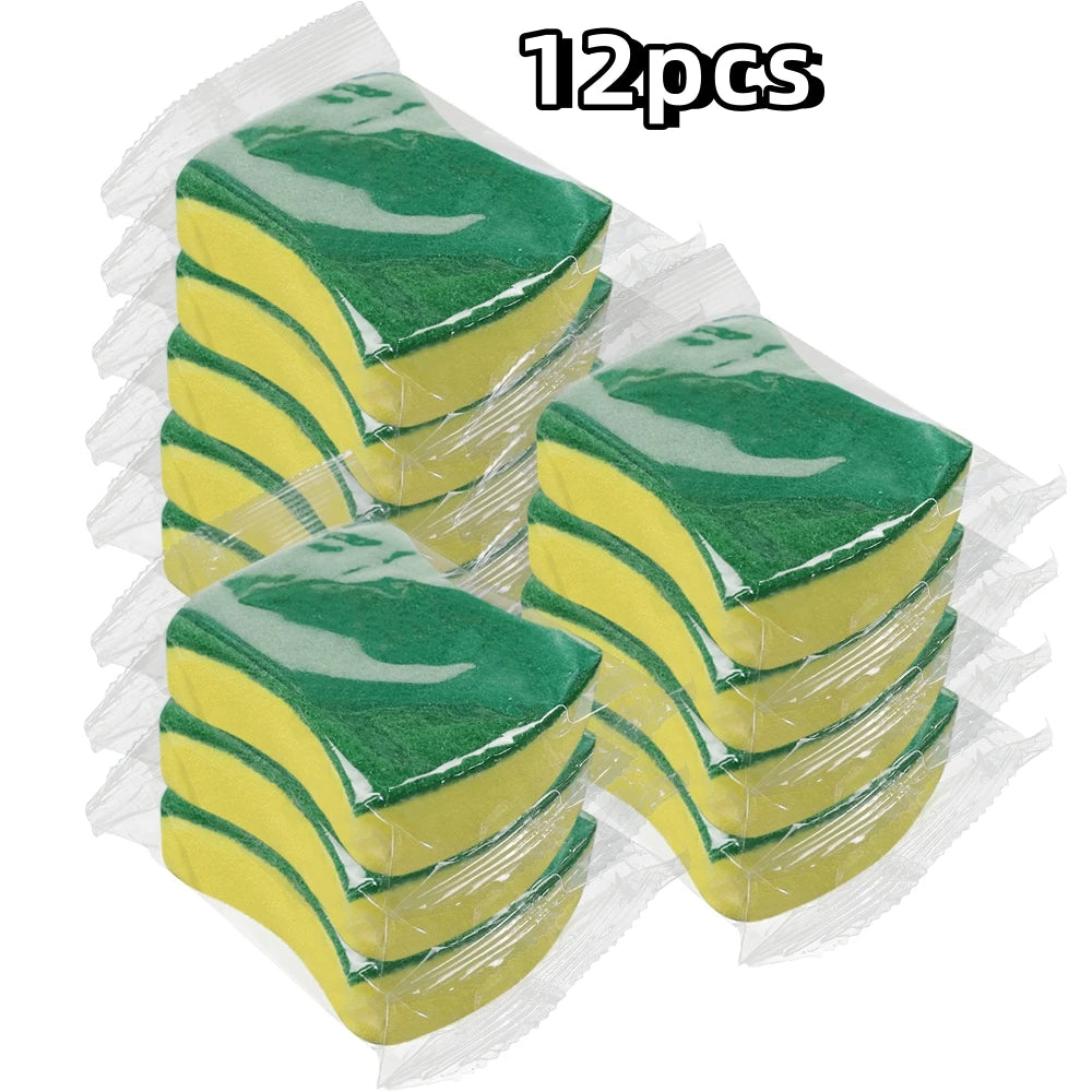 24pcs Highly Absorbent Cleaning Sponges Individually wrapped Pot Rust Stain Sponge Brush Kitchen Grease Cleaner Household Oasis Select 12pcs