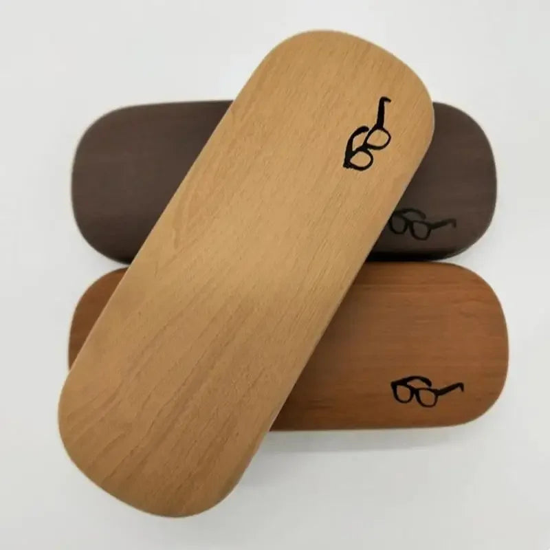 High Quality Wood Grain Hard Kit Holder Metal Reading Glasses Case For Men And Women PU Leather Eyeglass Box Oasis Select