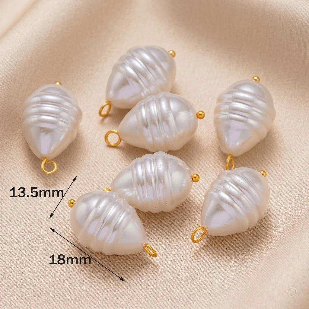 10Pcs Stainless Steel Pearl Pendant Charms Dangles Irregular Pear Pendant with Hoop for DIY Necklaces Earrings Jewelry Making Oasis Select 9