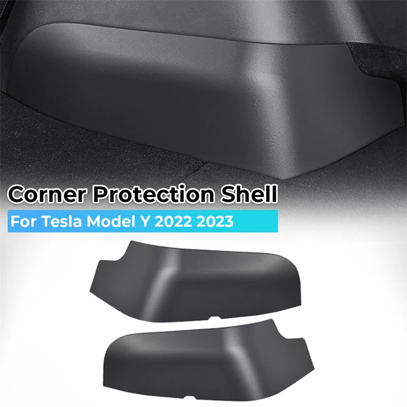 Car Rear Trunk Side Guards For Tesla Model Y 2022 2023 TPE Cover Fluff Surface Corner Protection Shell Auto Rear Trunk Protector Oasis Select
