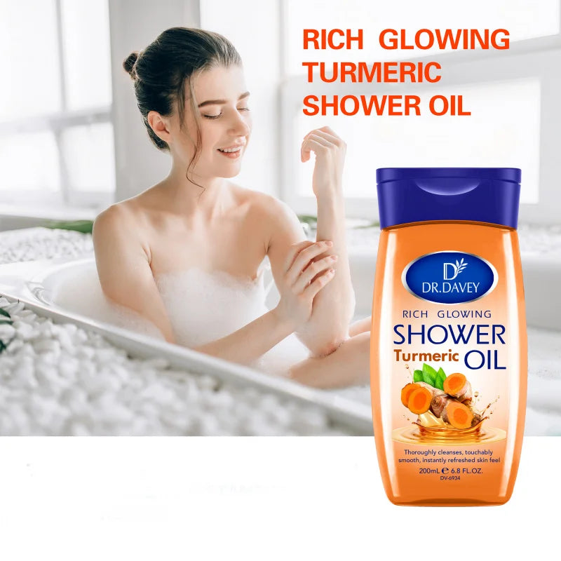DR.DAVEY Turmeric Shower Oil 200ml – Body Moisturizer for Men & Women