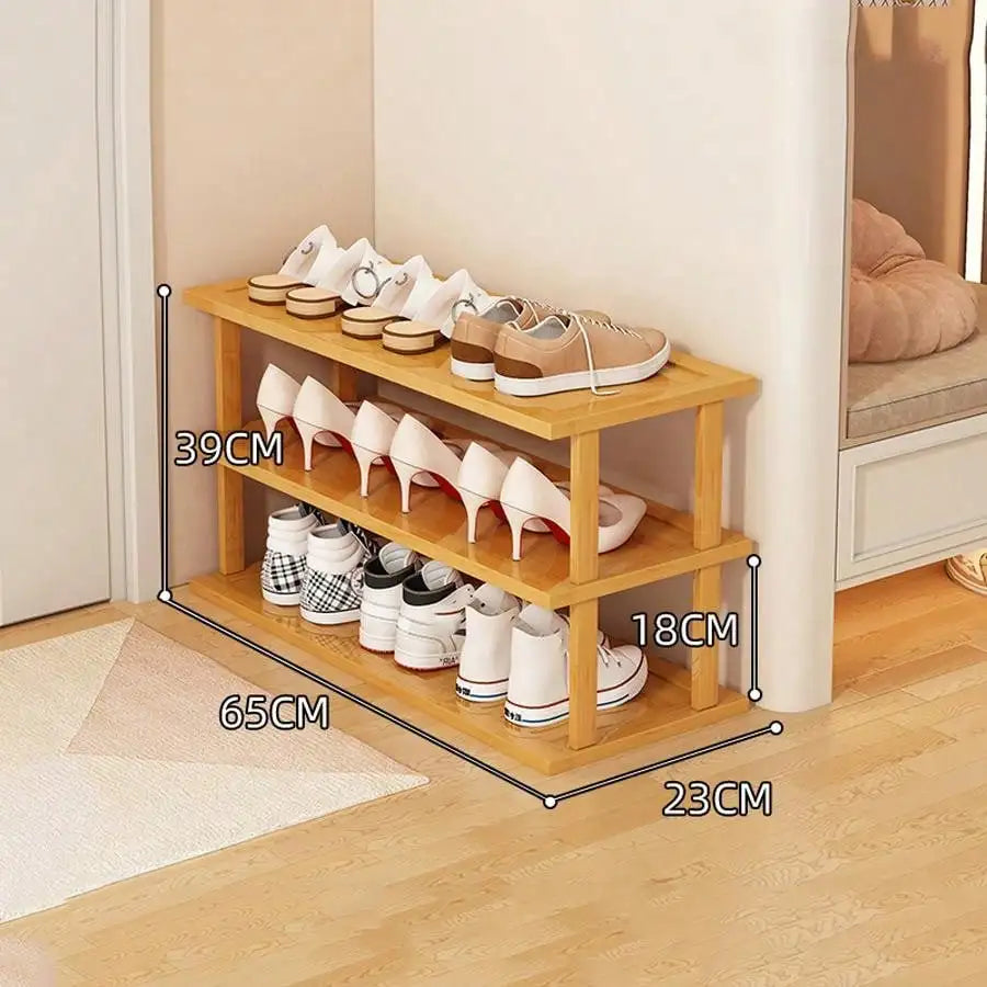 Multifunctional 6 Layers Shoes Rack Bamboo Shoe Cabinets Stackable Stand Shoes Storage Shelf Organizer For Entryway Livingroom Oasis Select 3-47