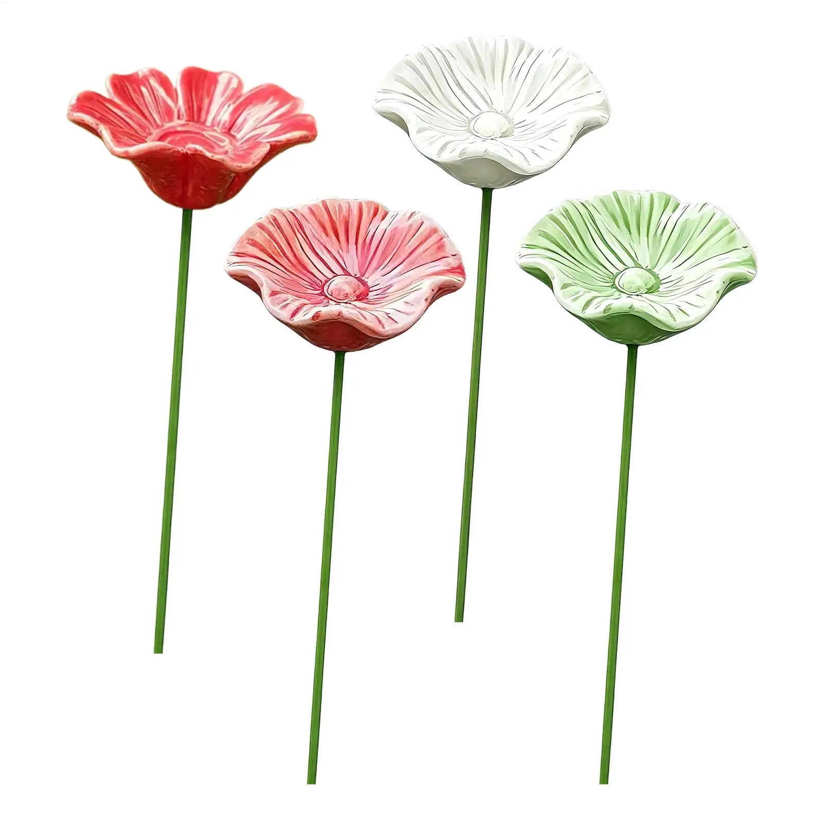 4Pcs Portable Bee Water Feeder ceramic Flower Drinking Fountain Holder Bee Watering Station Bird Bath Stand Bee Feeder Oasis Select