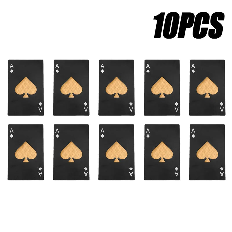 20PCS Playing Card Bottle Opener Beer bottle opener Automatic bottle opener Hotel Bars Wine Opener Kitchen Bar Can Opener Oasis Select Black-10PCS