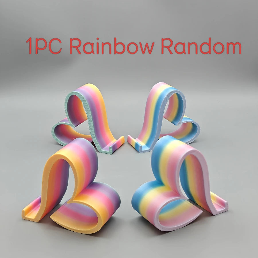 3D Printed Heart Shaped Phone Tablet Stand Multi Color Desktop Holder Home Office Decor Romantic Valentine Christmas Gift Oasis Select