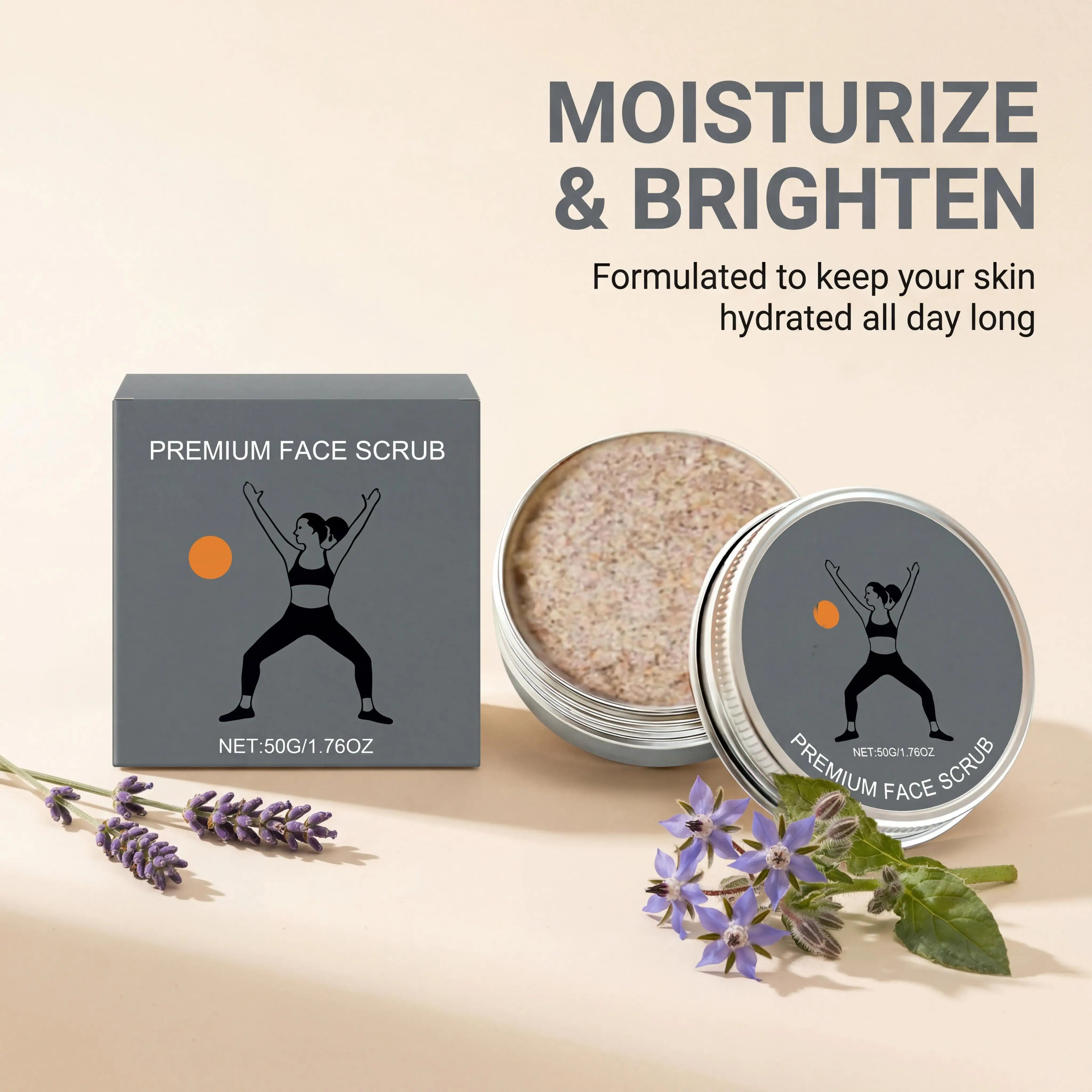 Lavender Face Exfoliating Scrub Balm – Deep Pore Cleanse 50g Facial Exfoliating Scrub Oasis Select
