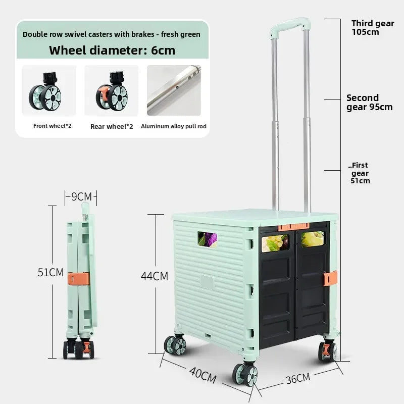 Multi-functional Silent wheel folding shopping cart household trolley trolley supermarket shopping cart Oasis Select