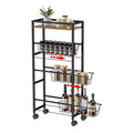 Multi-functional Household Goods Kitchen Trolley Rack Toilet Crevice Storage Rack Multifunctional Removable Rack Oasis Select black