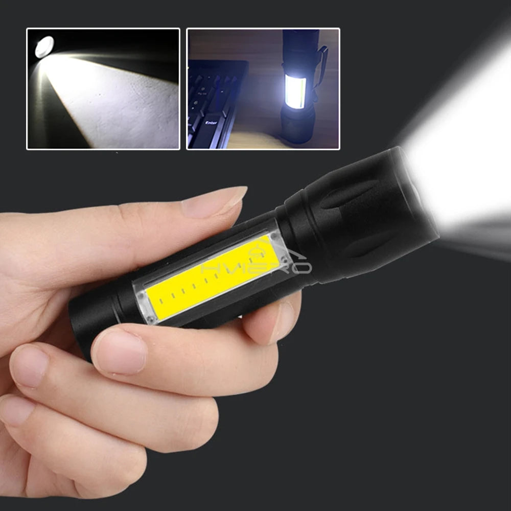 HVIERO Mini Rechargeable LED Flashlight 3W Waterproof T6 Torch