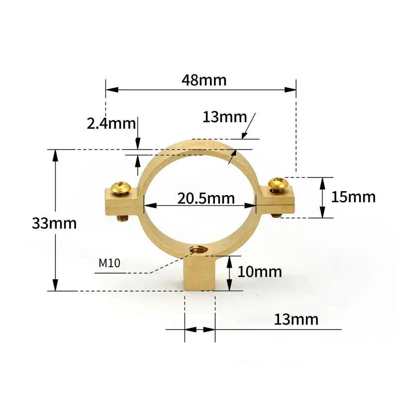 1 Pc 15/22/28/35/40MM Fit OD Tube Brass M10 Pipe Clamp Bracket Support Hanger Fixed Plumbing Water Replacement Parts Oasis Select 22mm