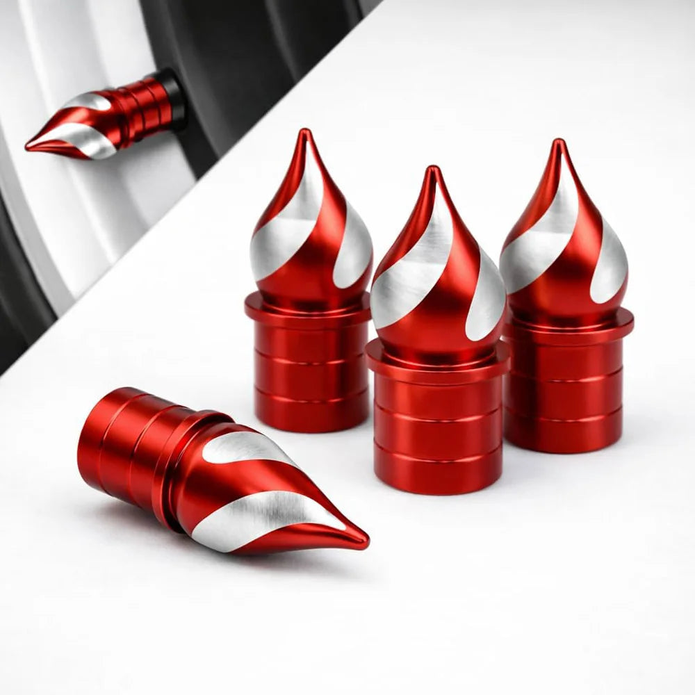 4Pcs Tire Valve Stem Caps CNC Aluminum Alloy Valve Caps Corrosion Resistant & Airtight, for Cars Trucks SUVs Motorcycles Bikes Oasis Select Red-4Pcs