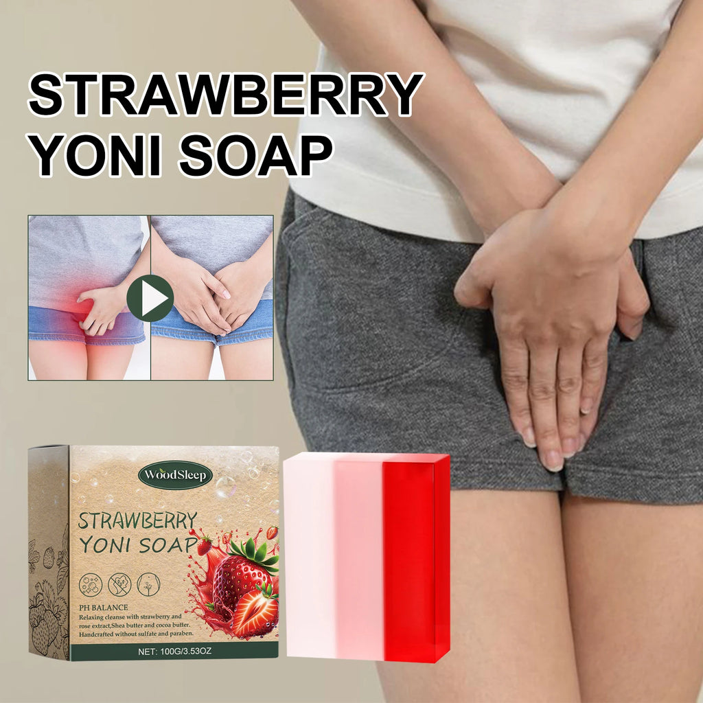 Female Wash Soap Yoni Bar Soap for Women Ph Balance Strawberry Remove Odor Deep Cleaning Moisturizing Private Parts Products Oasis Select