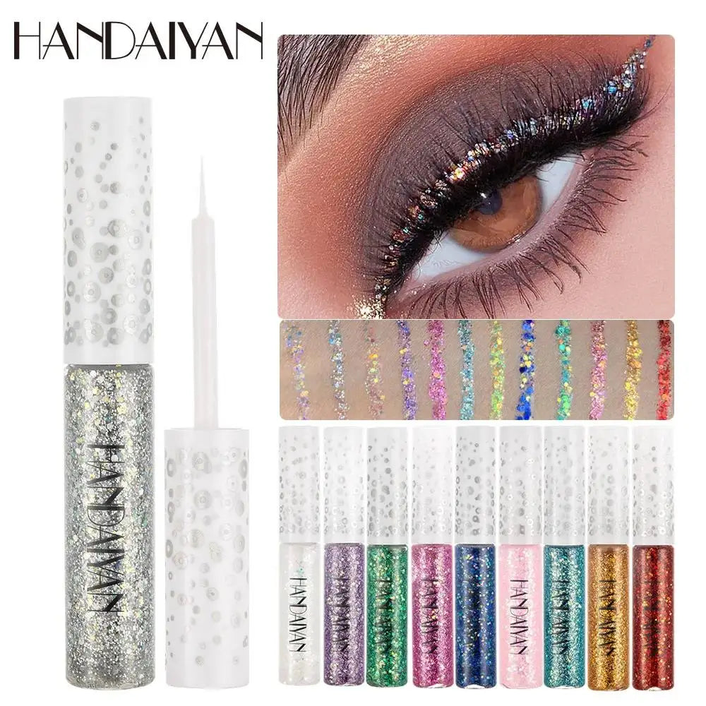 12-Piece Glitter Eyeliner Set – Waterproof Shimmer Diamond Makeup