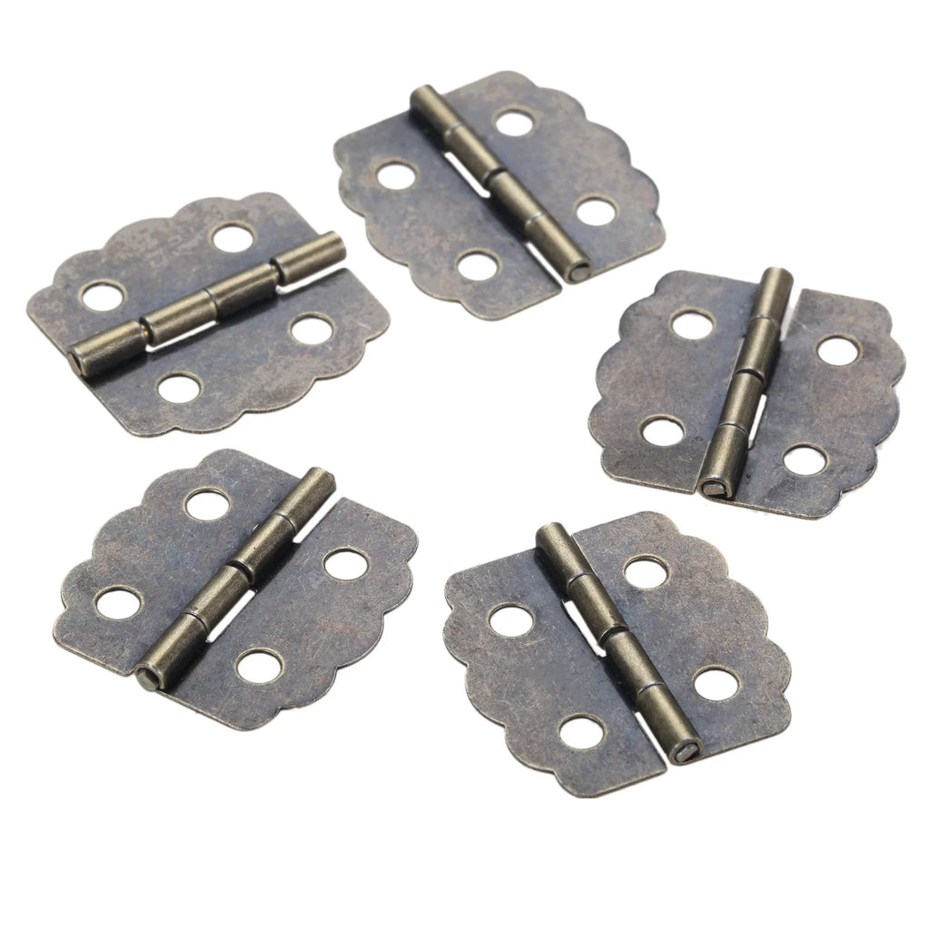 4 pcs Antique Bronze Kitchen Cabinet Door Hinges Jewelry Boxes hinges Dollhouse hinge Furniture Fittings Accessories Oasis Select