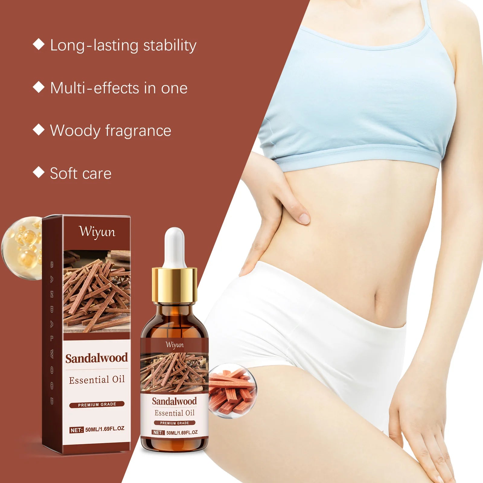 Sandalwood Massage Essential Oil Moisturizing Soothing Nourishing Repair Damaged Hair Smooth Woody Fragrance Body Essential Oil Oasis Select