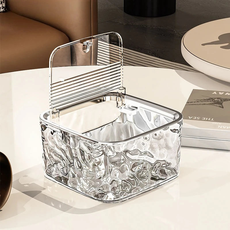 Hair Accessories Organizer Storage Box Clear Acrylic Hair Tie Organizer for Headband, Bows, Cotton Swab Organization, Bathroom Oasis Select