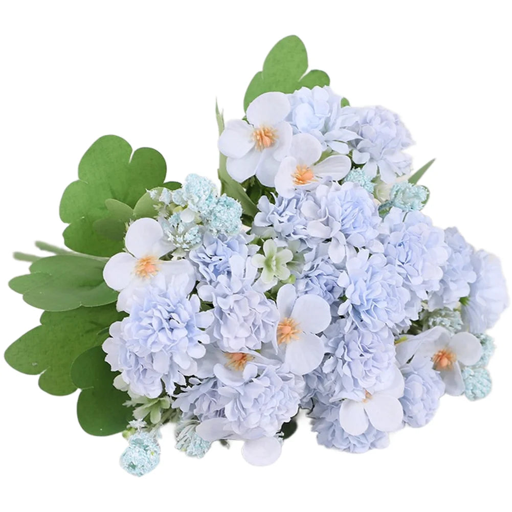 Artificial Silk Chrysanthemum Ball Bouquet Fake Flowers For Wedding Centerpiece Home Garden Decoration Photography Props Oasis Select Blue