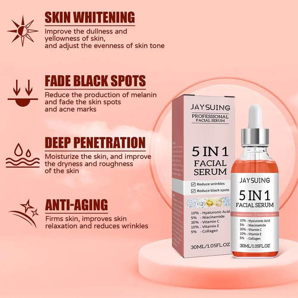 Eelhoe 5-in-1 Face Serum – Vitamin C & Hyaluronic Acid 30ml Face Serum Oasis Select