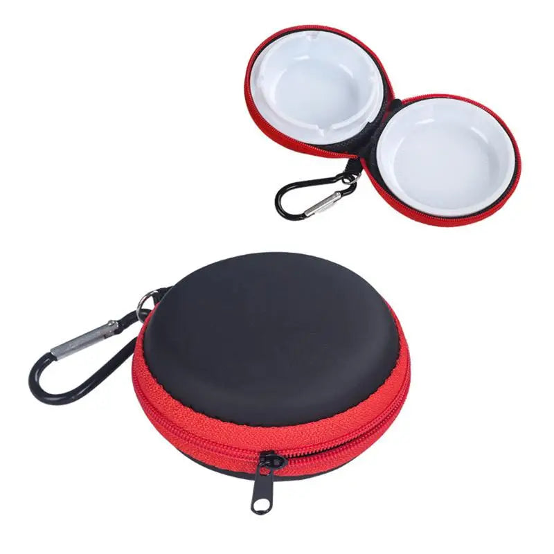 Compact EVA Keychain Ashtray with Portable Pouch, Anti-smog Solution for Vehicle and Travels Oasis Select A4