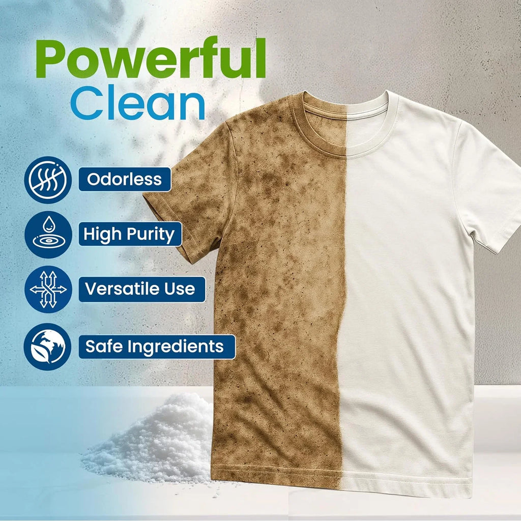 Pure Sodium Percarbonate Oxygen Bleach Powder Color-Safe Laundry Stain Remover Chlorine-Free Fabric Whitener All-Purpose Cleaner Oasis Select