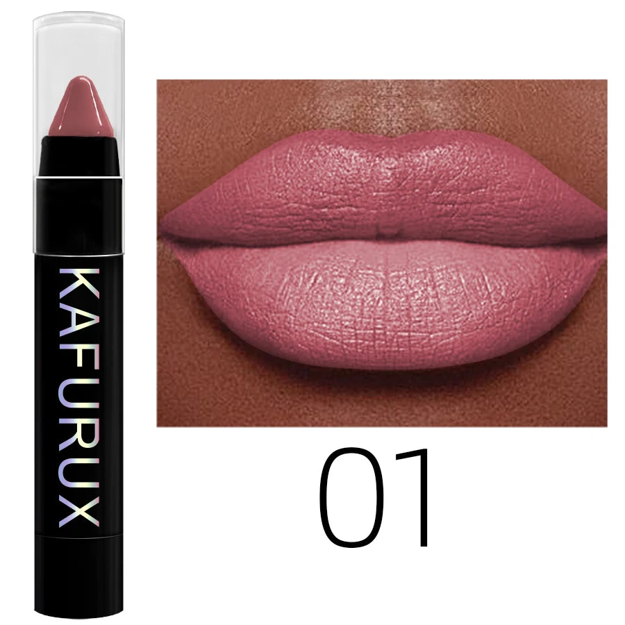 KAFURUX 15-Color Velvet Matte Lip Liner Pencil | Waterproof