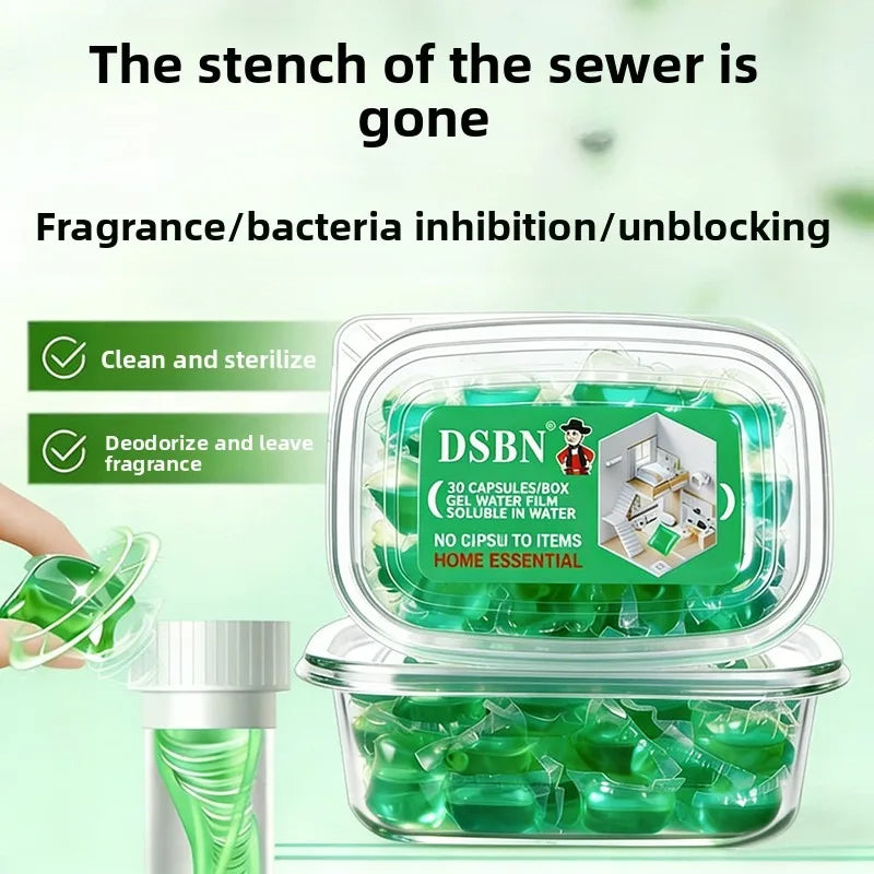 Odor Removal Sewer Cleaner Scented Gel Airs Freshener For Sinks Drains Gel Water Film Soluble In Water For Kitchen For Bathroom Oasis Select