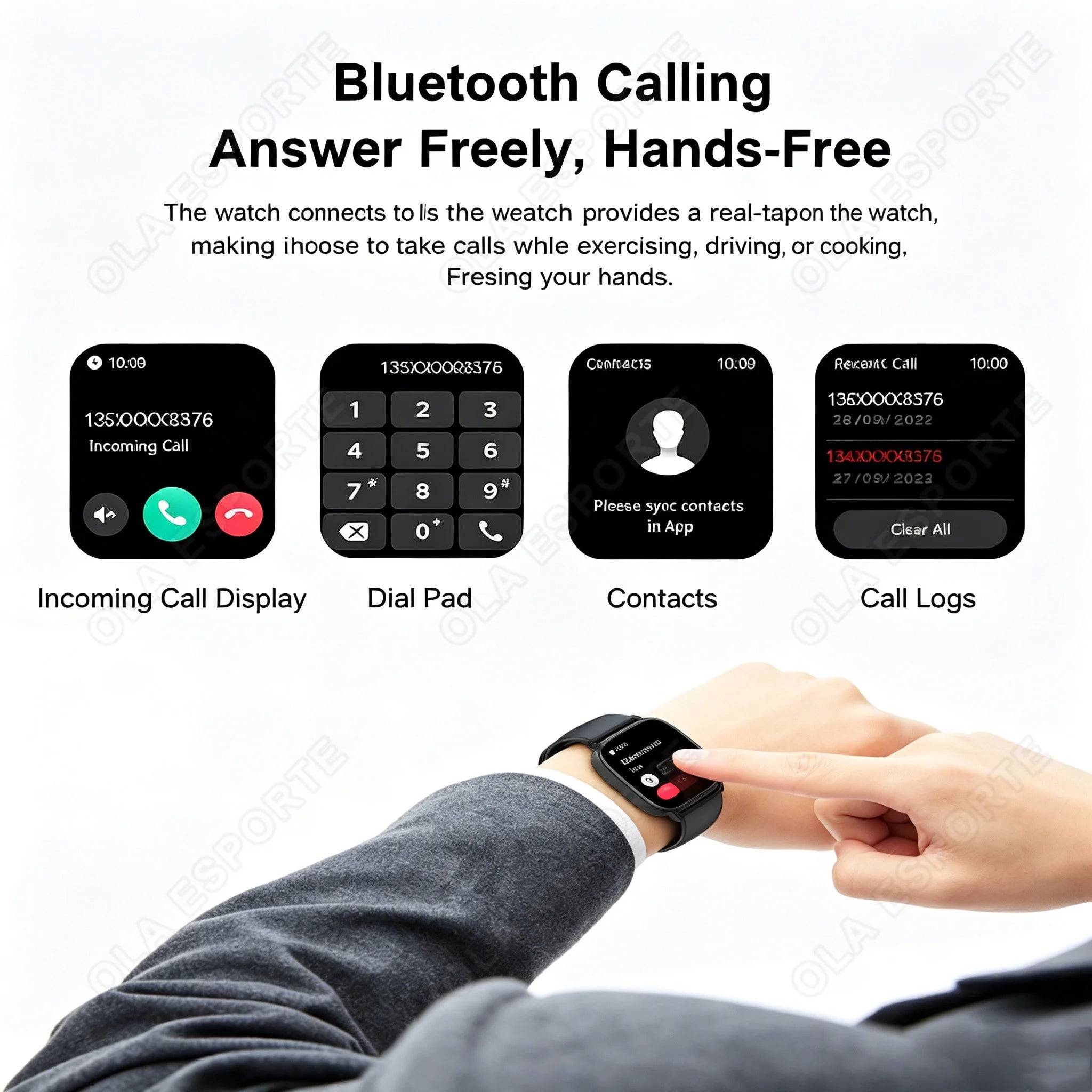 Ola Esporte 1.85" Smart Watch – Bluetooth Call & Fitness Tracker