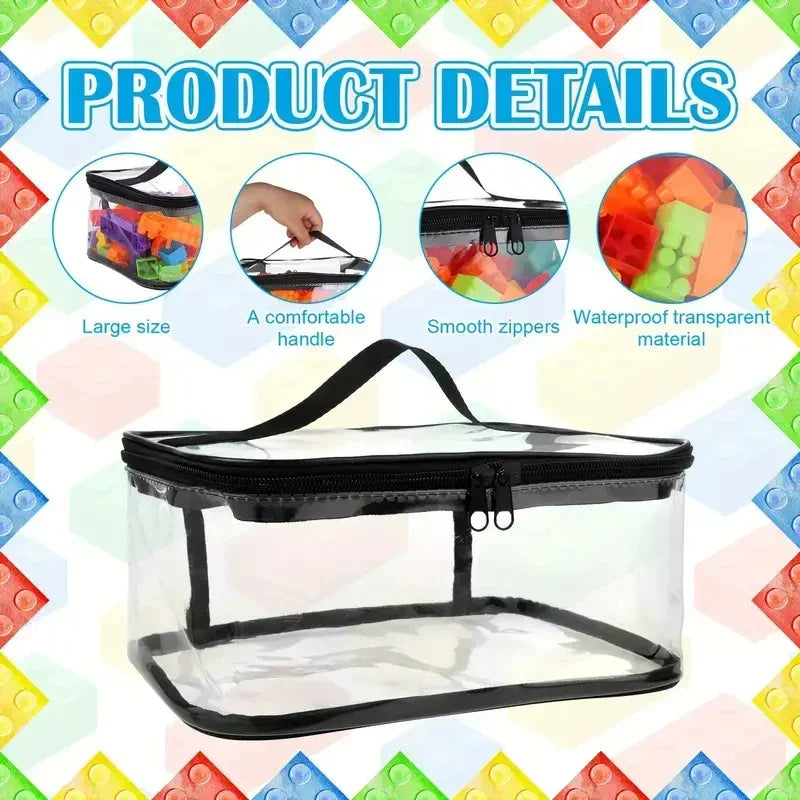 Large Capacity Transparent Mesh Zipper Toy Storage Bag - Puzzle And Block Organizer Ideal for Toy & Building Block Storage Oasis Select