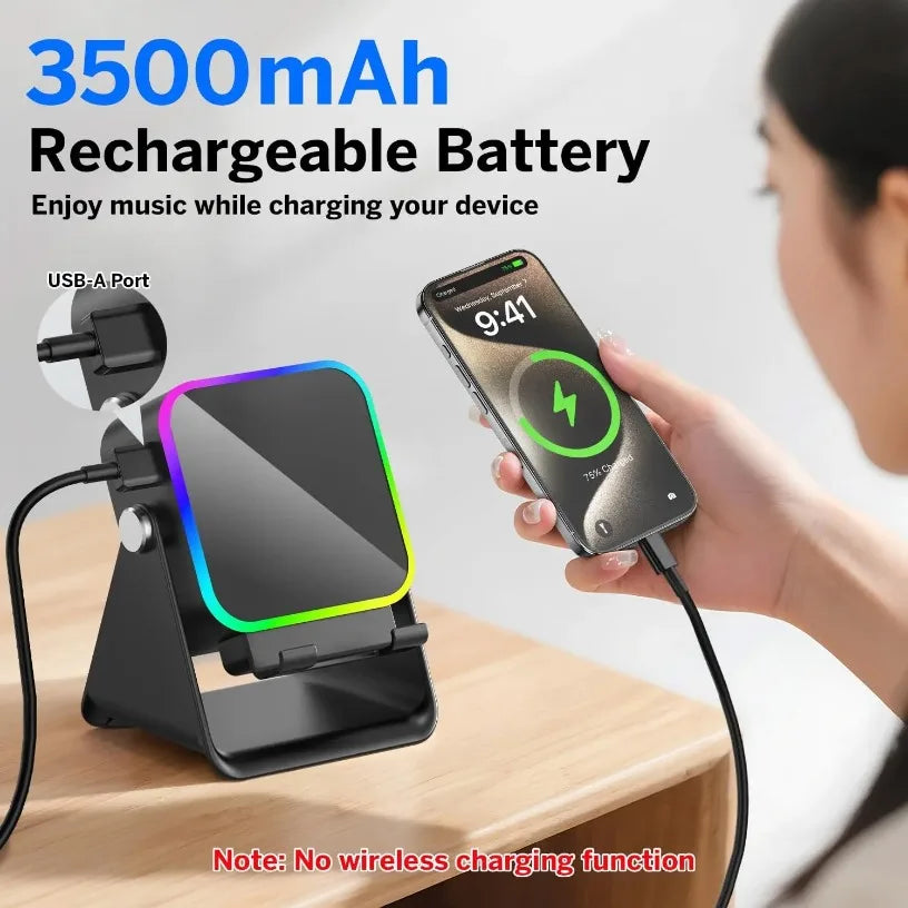 NEW 5 In 1 Portable Bluetooth Phone Holder Auto-induction Wireless Induction Speaker 8 Mode RGB Light Phone Stand Surround Sound Oasis Select