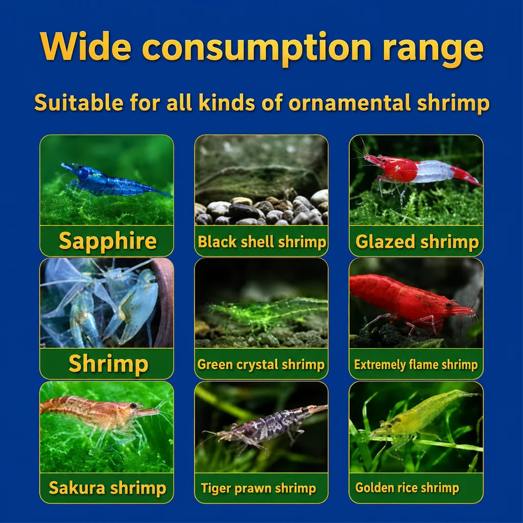 Aquarium Shrimp Feed High Calcium Nutritious Food For Black Shell Shrimp Small Pet Shrimp Daily Diet With Feeding Spoon Oasis Select