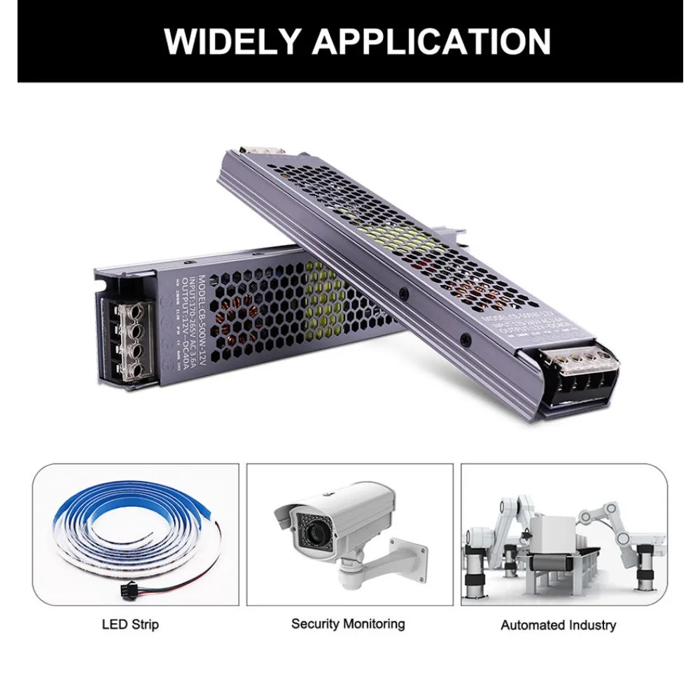 Ultra Thin LED Power Supply DC 12V 24V TO AC 110V 220V Lighting Transformers 60W 100W 200W 300W 400W 500W Driver For LED Strips Oasis Select