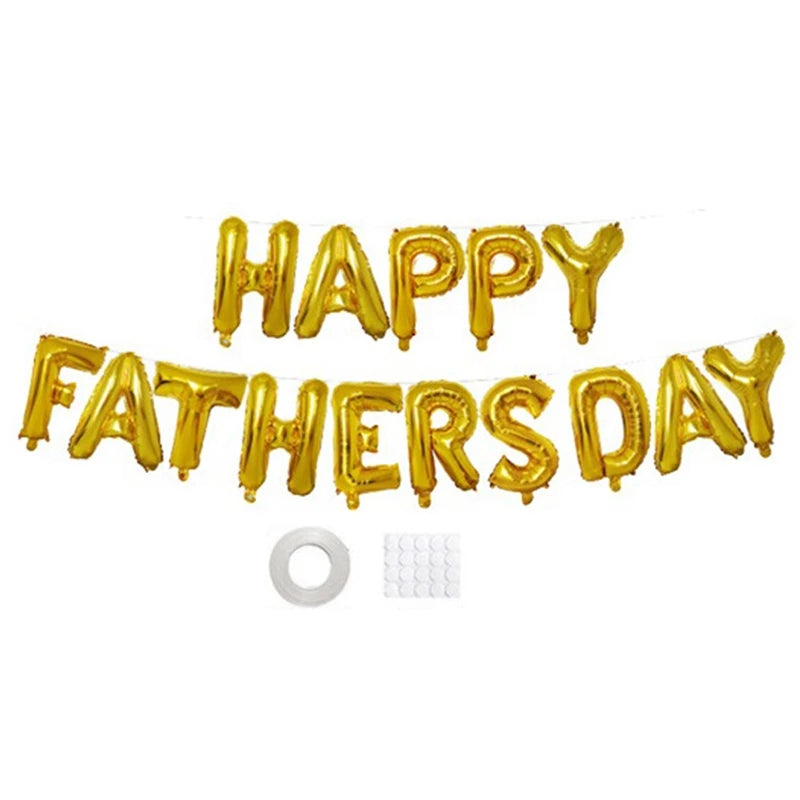1Set Father's Day Decorations White Gold Black Happy Fathers Day Party Decorations Kit Father's Day Balloon Set Oasis Select