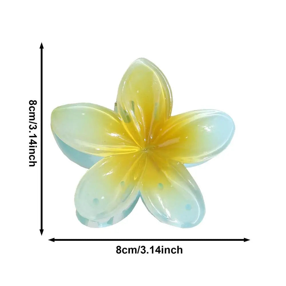 2025 New Vacation colorful Egg Flower Hair Clips Hawaii Beach Claws Bohemian Hairpin for Girls Oasis Select China Mainland light blue