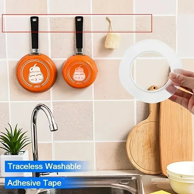 Nano Tape Extra Strong Double-sided Adhesive Tape Kitchen Cabinet Storage Ribbon Multifunctional Waterproof Reusable Wall Sticke