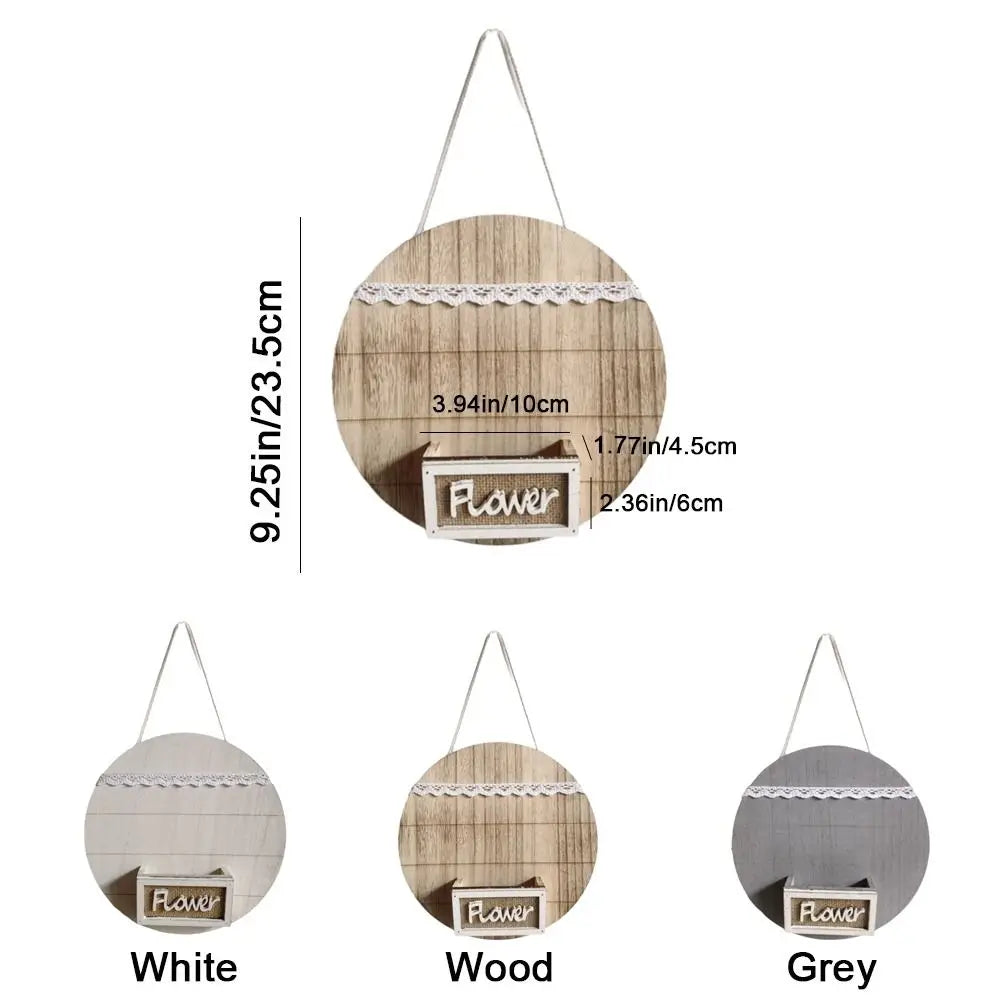 Wood Wall Decoration Flower Basket Round Wall Mounted Wall Hanging Planter Decorative Wall Hanging Flower Pots Indoor Decoration Oasis Select