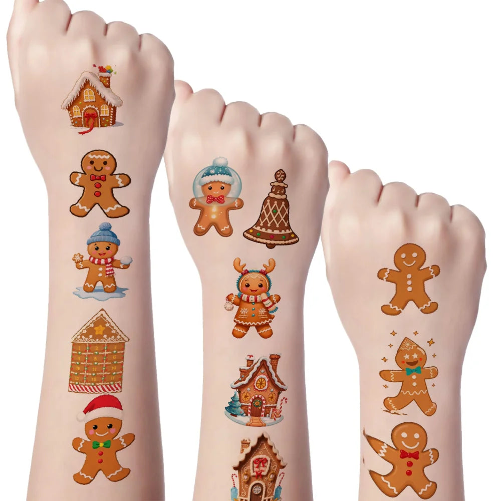 54pcs Christmas Temporary Tattoo Stickers – Waterproof 3D
