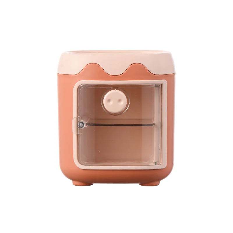 Cute cute pig pen holder student large-capacity desktop storage bucket girl children's stationery storage container wholesale Oasis Select