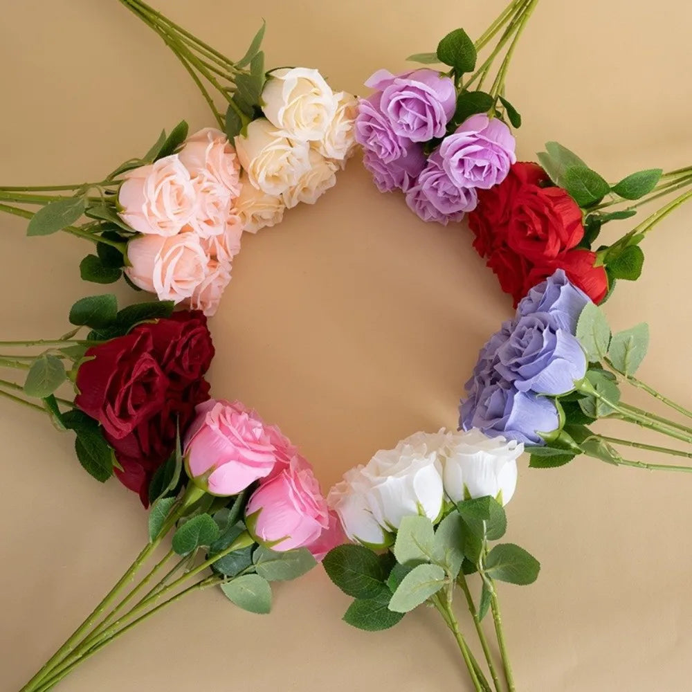 Silk Rose Artificial Bouquet | Realistic Faux Flower Stem Décor
