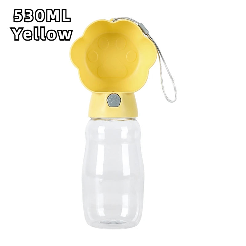 530ML Large Dog Water Bottle For Small Big Dogs Portable Travel Pet Drinking Bottle Water Container Puppy Cat Drinker Feeder Oasis Select YELLOW