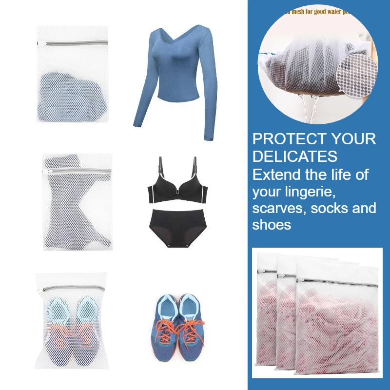 1-10PCS White Durable Honeycomb Mesh Laundry Bags for Delicates Net Fabric Durable and Reusable Delicate Wash Bag Oasis Select